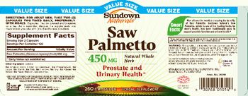 Sundown Naturals Saw Palmetto 450 mg - herbal supplement