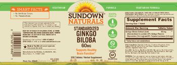 Sundown Naturals Standardized Ginkgo Biloba 60 mg - herbal supplement