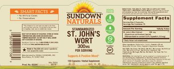Sundown Naturals Standardized St. John's Wort 300 mg - herbal supplement