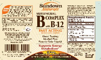 Sundown Naturals Sublingual B Complex With B-12 - vitamin supplement