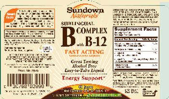 Sundown Naturals Sublingual B Complex With B-12 - vitamin supplement