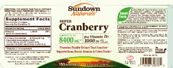 Sundown Naturals Super Cranberry Plus Vitamin D3 - herbal supplement