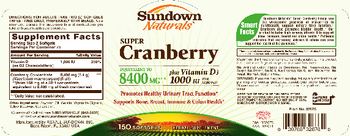 Sundown Naturals Super Cranberry - herbal supplement