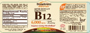 Sundown Naturals Super Potency Sublingual B12 6,000 mcg - vitamin supplement