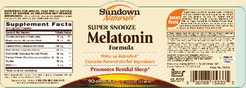 Sundown Naturals Super Snooze Melatonin Formula - supplement