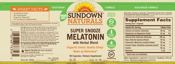 Sundown Naturals Super Snooze Melatonin with Herbal Blend - supplement