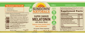 Sundown Naturals Super Snooze Melatonin - supplement