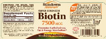 Sundown Naturals Super Strength Biotin 7500 mcg - supplement