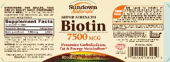 Sundown Naturals Super Strength Biotin 7500 mcg - supplement