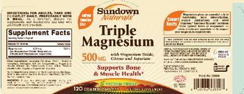 Sundown Naturals Triple Magnesium 500 mg - supplement