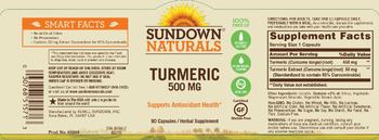 Sundown Naturals Turmeric 500 mg - herbal supplement