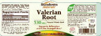 Sundown Naturals Valerian Root 530 mg - herbal supplement