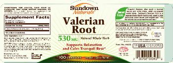 Sundown Naturals Valerian Root 530 mg - herbal supplement