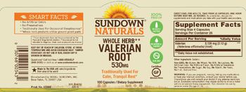 Sundown Naturals Valerian Root 530 mg - supplement