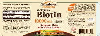 Sundown Naturals Vegetarian Biotin 10,000 mcg - supplement