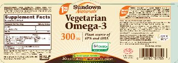Sundown Naturals Vegetarian Omega-3 300 mg - supplement