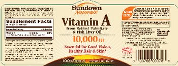Sundown Naturals Vitamin A 10,000 IU - vitamin supplement