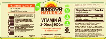 Sundown Naturals Vitamin A 2400 mcg - vitamin supplement