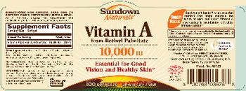Sundown Naturals Vitamin A From Retinyl Palmitate 10,000 IU - vitamin supplement