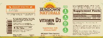 Sundown Naturals Vitamin D3 1000 IU - supplement