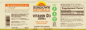 Sundown Naturals Vitamin D3 2000 IU - supplement