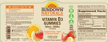 Sundown Naturals Vitamin D3 Gummies 50 mcg | 2000 IU - supplement