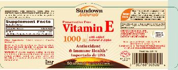 Sundown Naturals Vitamin E 1000 IU with added Natural D-Alpha - vitamin supplement