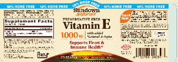 Sundown Naturals Vitamin E 1000 IU With Added Natural D-Alpha - vitamin supplement