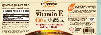 Sundown Naturals Vitamin E 400 IU With Added Natural D-Alpha - vitamin supplement