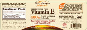 Sundown Naturals Vitamin E 400 IU With Natural D-Alpha - 
