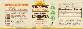 Sundown Naturals Whole Herb Echinacea 400 mg - herbal supplement