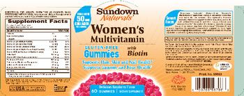 Sundown Naturals Women's Multivitamin Gummies with Biotin Delicious Raspberry Flavor - supplement