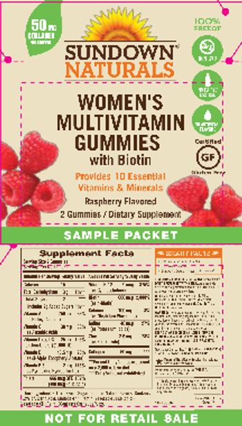Sundown Naturals Women's Multivitamin Gummies With Biotin Raspberry Flavored - supplement