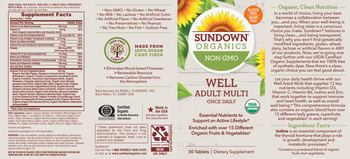 Sundown Organics Well Adult Multi - supplement