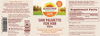 Sundown Saw Palmetto for Him 450 mg - herbal supplement