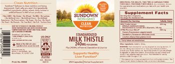 Sundown Standardized Milk Thistle 240 mg - herbal supplement