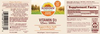 Sundown Vitamin D3 125 mcg 5000 IU - vitamin supplement