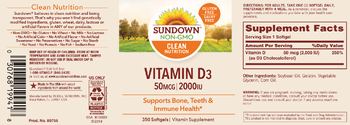 Sundown Vitamin D3 50 mcg 2000 IU - vitamin supplement