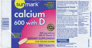 Sunmark Calcium 600 With D - supplement