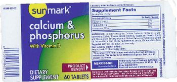 Sunmark Calcium & Phosphorus With Vitamin D - supplement