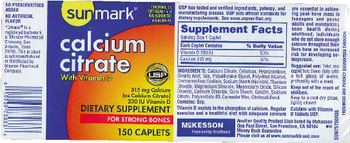 Sunmark Calcium Citrate With Vitamin D - supplement