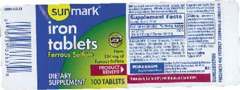 Sunmark Iron Tablets - supplement