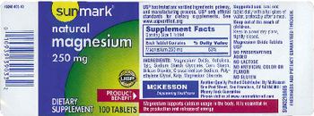 Sunmark Natural Magnesium 250 mg - supplement