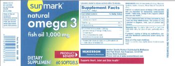 Sunmark Natural Omega 3 Fish Oil 1,000 mg - supplement