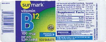 Sunmark Vitamin B12 100 mcg - supplement