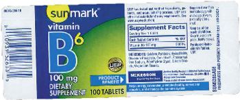 Sunmark Vitamin B6 100 mg - supplement