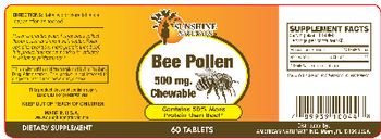 Sunshine Naturals Bee Pollen 500 mg Chewable - supplement
