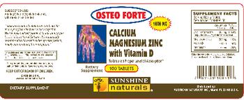 Sunshine Naturals Calcium Magnesium Zinc With Vitamin D 1000 mg - supplement