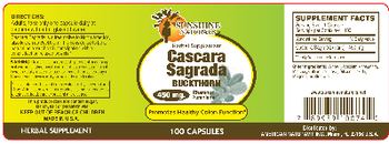 Sunshine Naturals Cascara Sagrada 450 mg. - herbal supplement