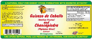 Sunshine Naturals Guisazo de Caballo (Xantium Fructus) And Chancapiedra (Phylantus Niruri) Extract - supplement